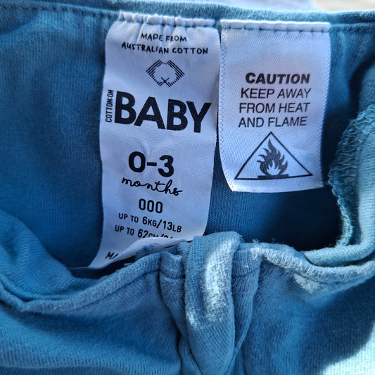 Cotton On Baby Blue All-In-One - Size 0-3