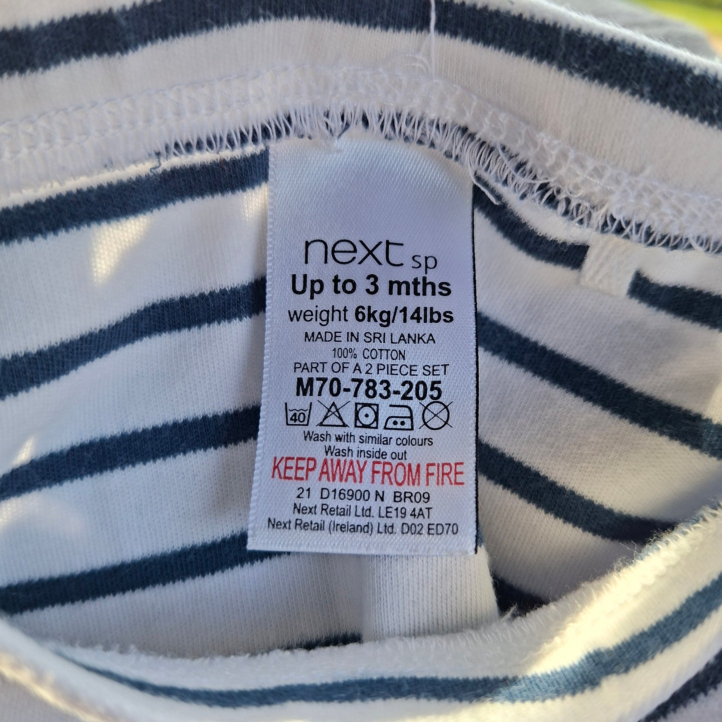 Next Navy & White Harem Pants - Size 0-3