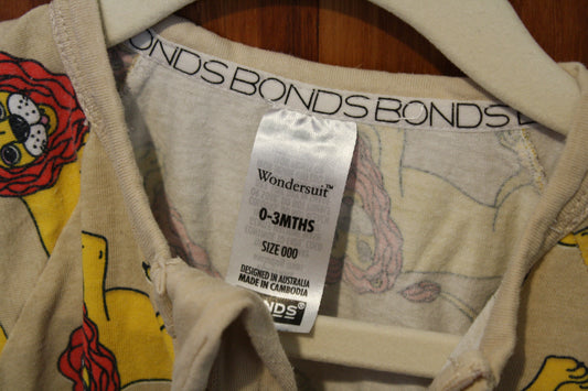 Bonds Wondersuit Lion Print – Size 0–3