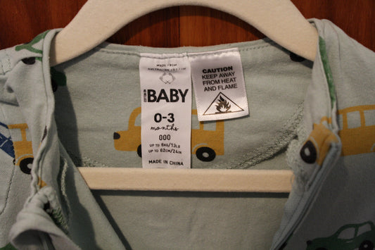 Cotton On Baby Car Print All-in-One – Size 0–3
