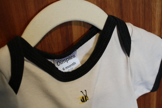 Dimples White Navy Trim Bodysuit – Size 3-6