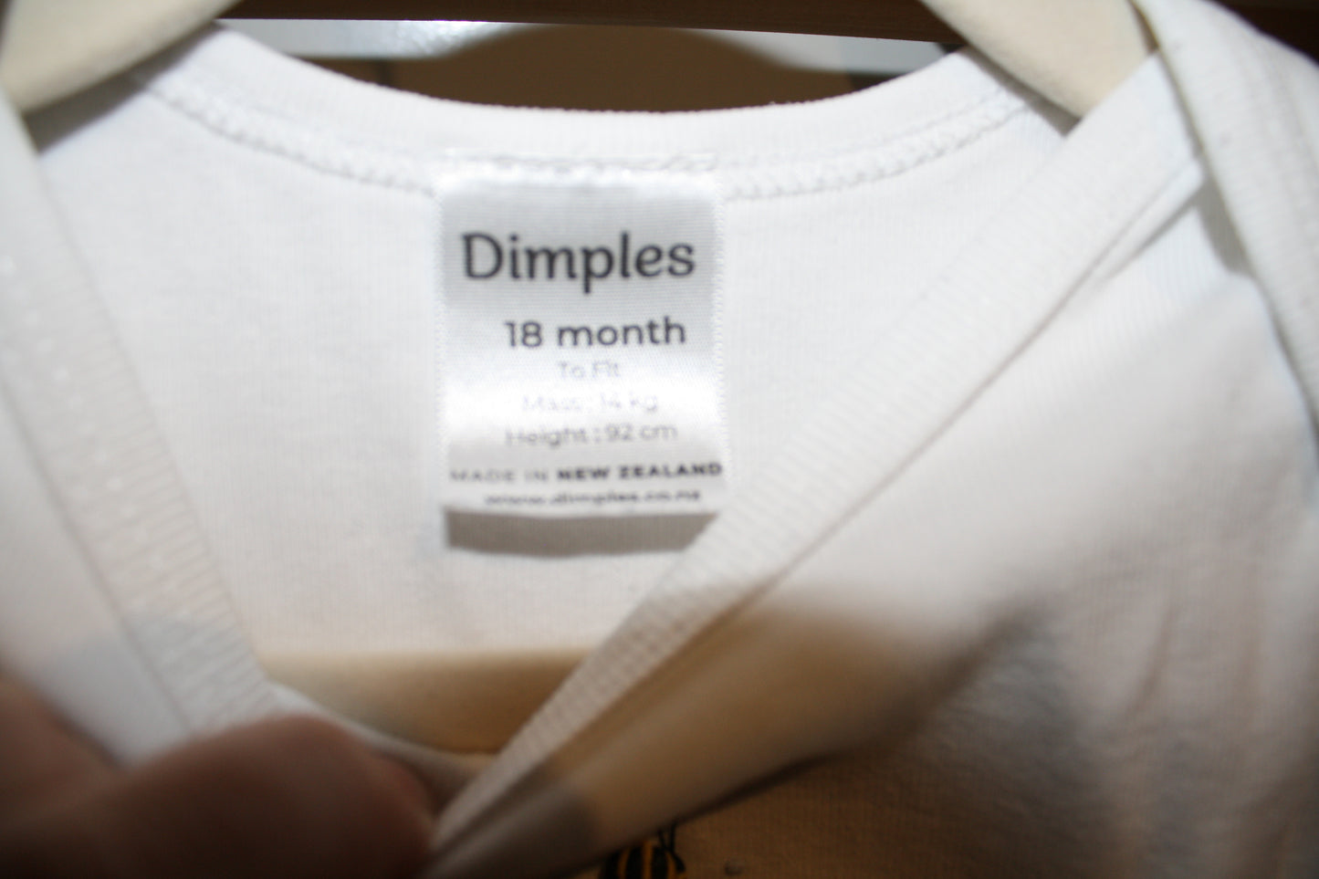Dimples White Bodysuit - Size 18-24