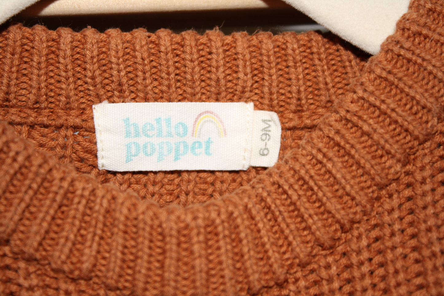 Hello Poppet Brown Knit Pullover - Size 6-9
