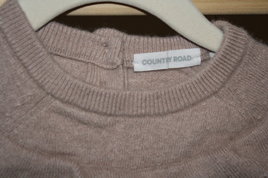 Country Road Wool Blend Jumper Brown Floral - Size 18-24