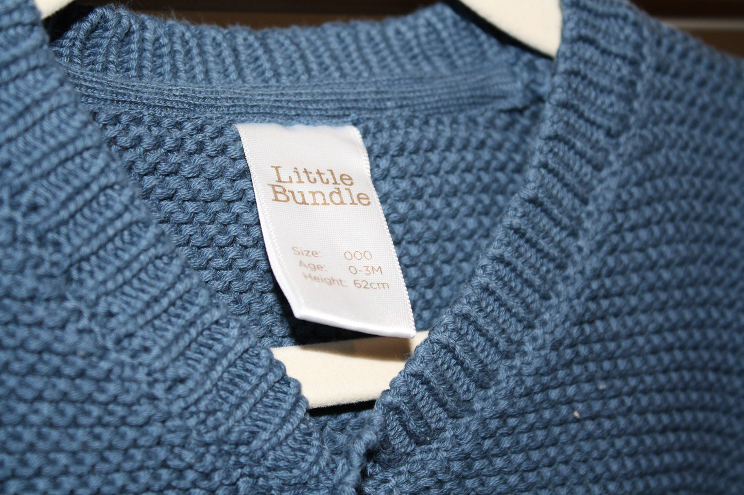 Little Bundle Blue Knit Cardigan - Size 0-3