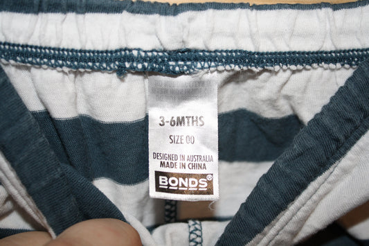 Bonds Blue Stripe Harem Pants - Size 3 - 6