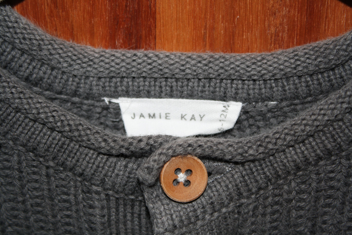 Jamie Kay Grey Cotton Knit Jumper – Size 6–12m
