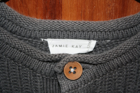 Jamie Kay Grey Cotton Knit Jumper – Size 6–12m