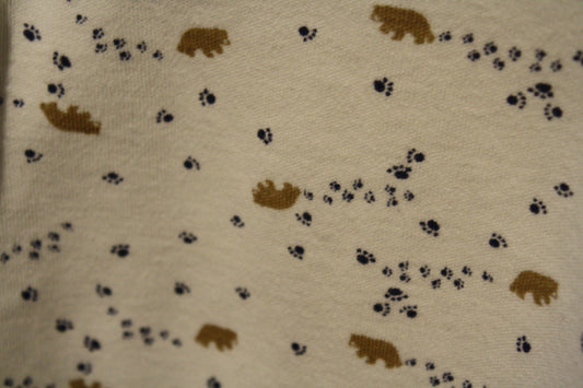 Little Bundle Bear Print Long Sleeve Bodysuit – Size 0–3