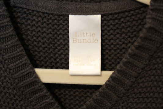Little Bundle Grey Knit Cardigan – Size 3-6