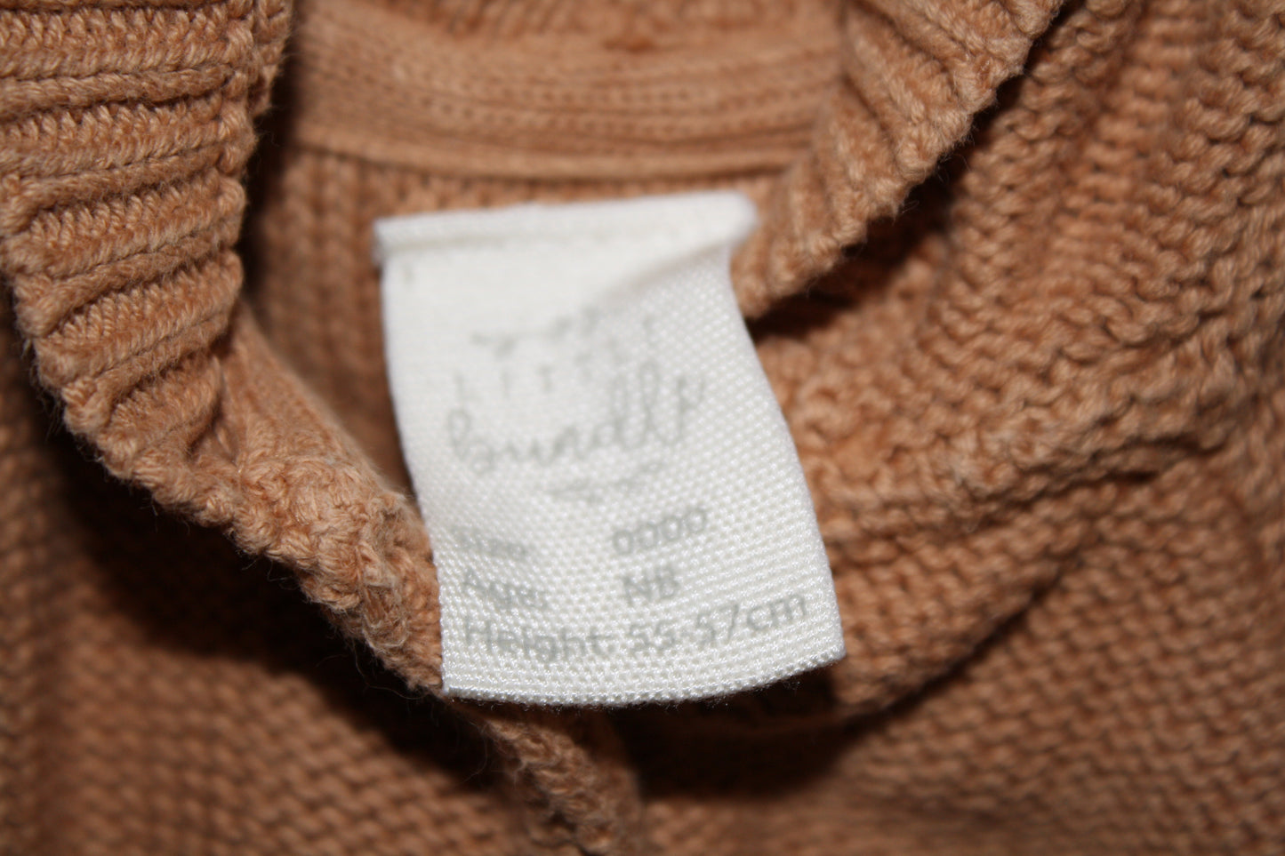 Little Bundle Brown/Orange Knit Hoodie – Size NB