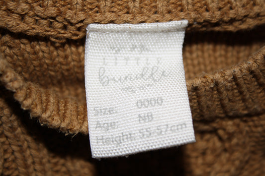 Little Bundle Brown/Mustard Knit Jumper – Size NB