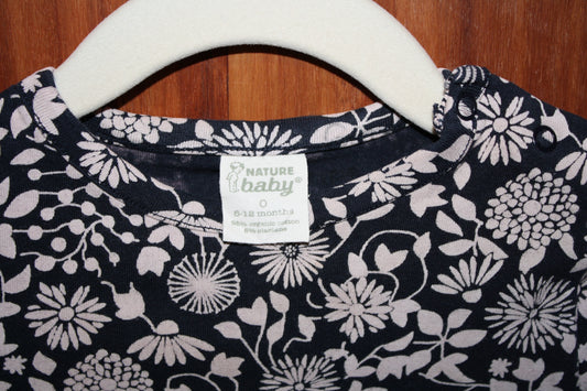Nature Baby Dark Print Long Sleeve Top – Size 6–12m