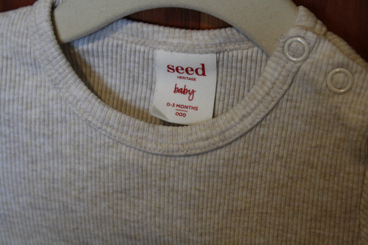 Seed Cream Long Sleeve Bodysuit – Size 0–3m