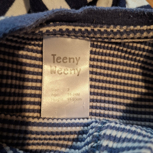 Teeny Weeny Blue Check Long Sleeve Shirt - 2Y
