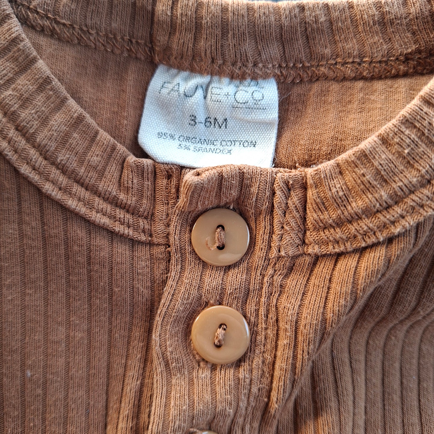 Fauve + Co - Orange/Brown Long-Sleeve Bodysuit - Size 3-6