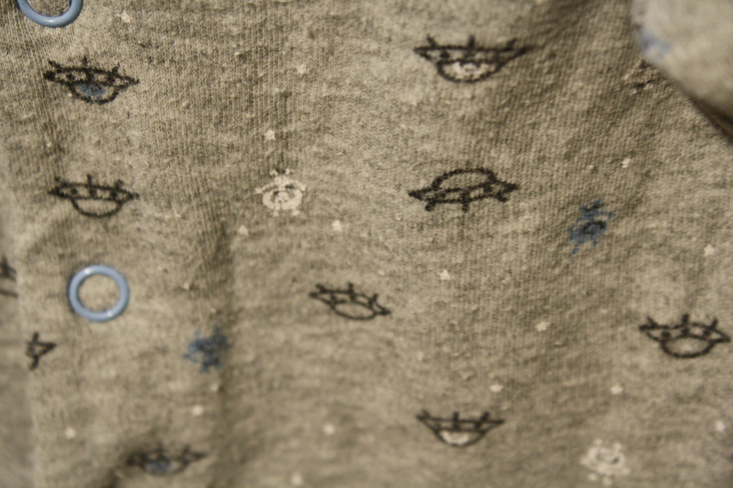 Zeb Cotton Grey Spaceships All-in-One – Size 0–3