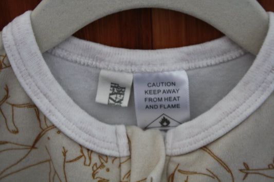 Bencer & Hazelnut Dinosaur Jumpsuit Brown/White – Size 6-12