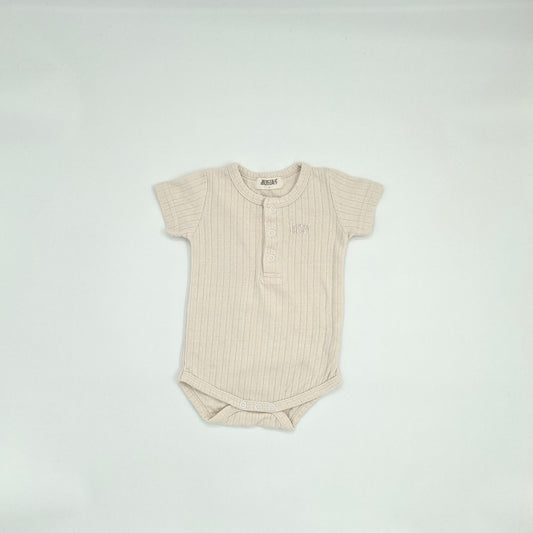 Bencer & Hazelnut Cream Short-Sleeve Bodysuit - Size 6-12