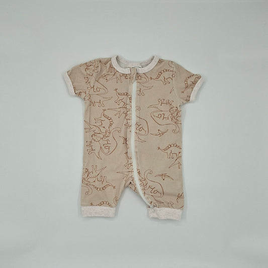 Bencer & Hazelnut Dinosaur Jumpsuit Brown/White – Size 6-12
