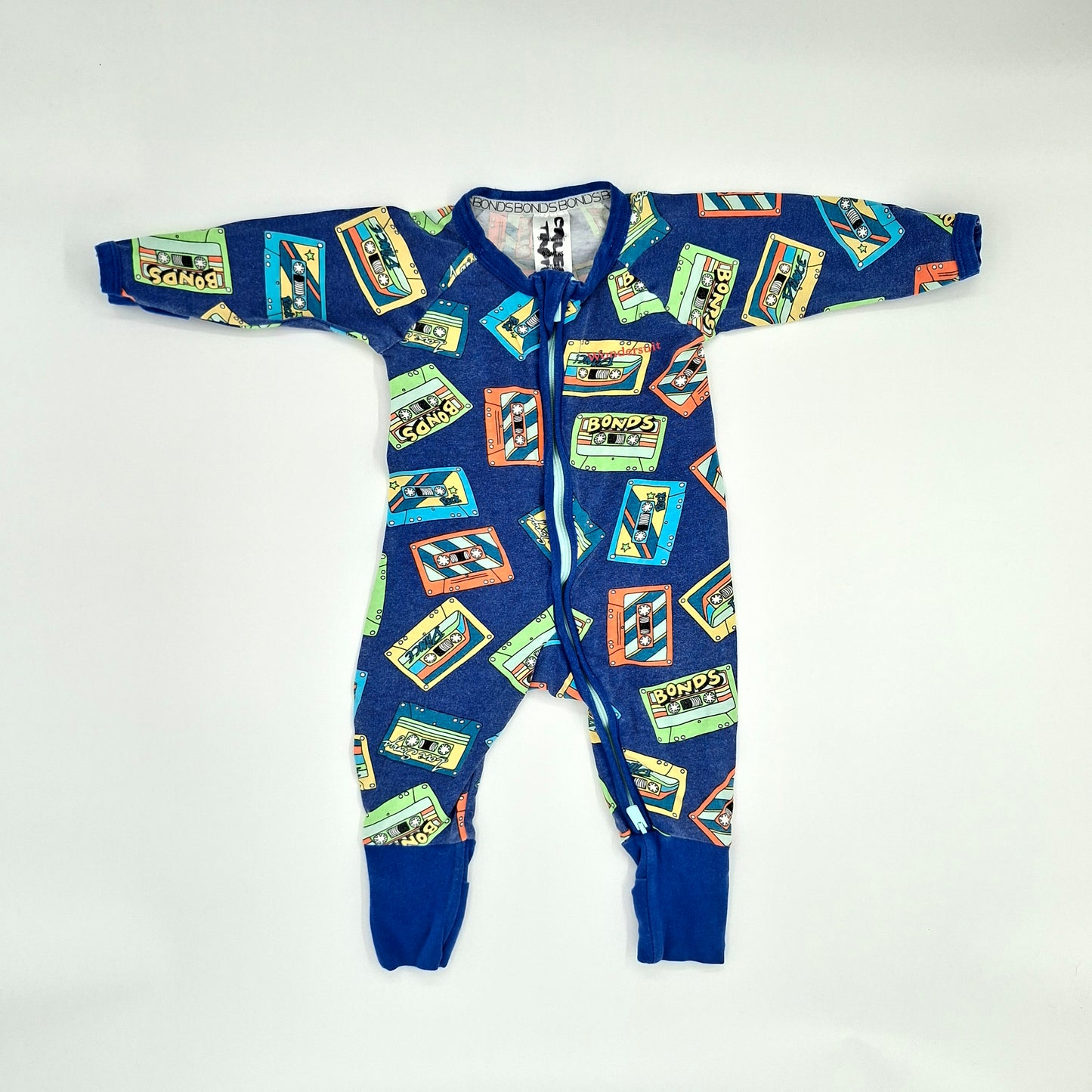 Bonds Blue With Tapes Suit  - Size 0-3