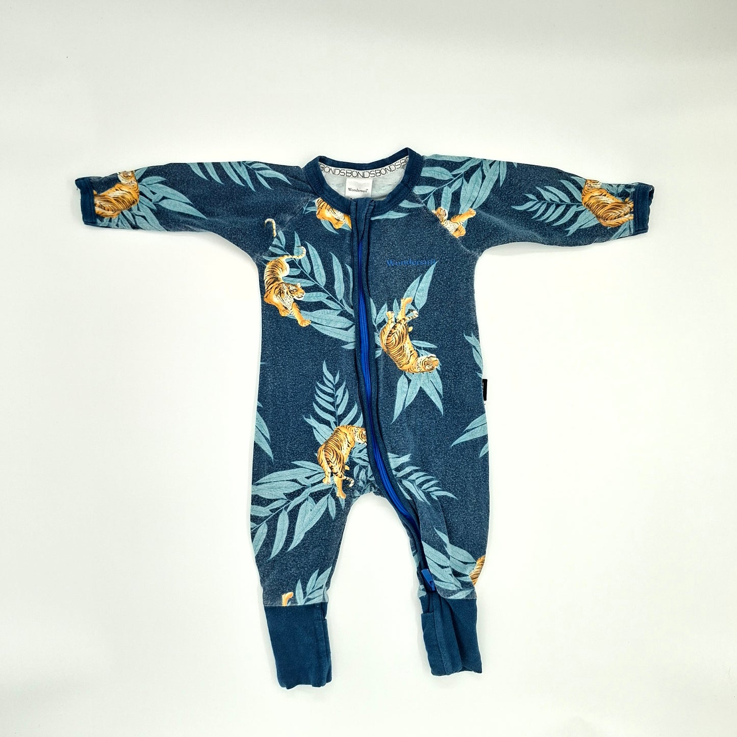 Bonds Wondersuit Blue Tiger Print  - Size 0-3