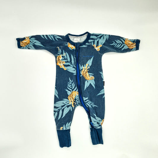 Bonds Wondersuit Blue Tiger Print  - Size 0-3