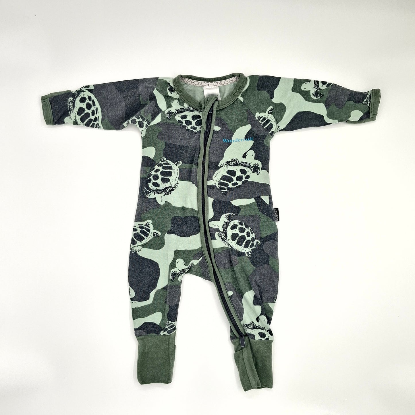 Bonds Wondersuit Green With Turtles  - Size 0-3
