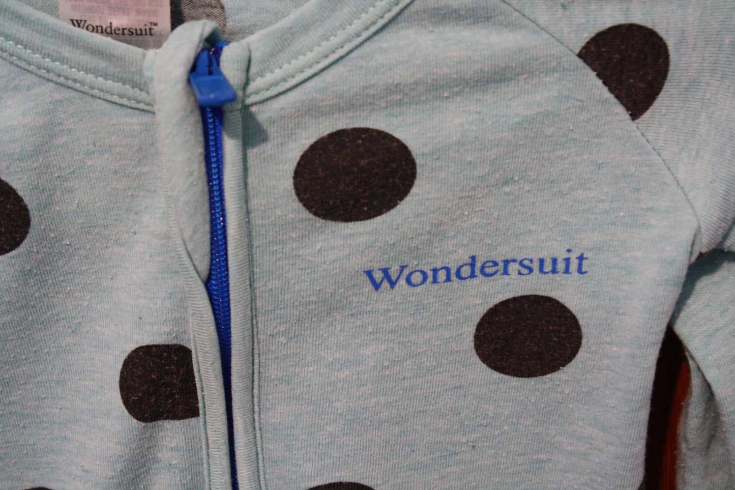Bonds Wondersuit Blue with Black Spots – Size 0–3