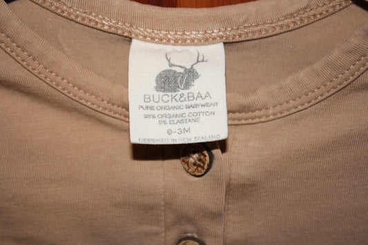 Buck & Baa Brown Long Sleeve Top – Size 0–3