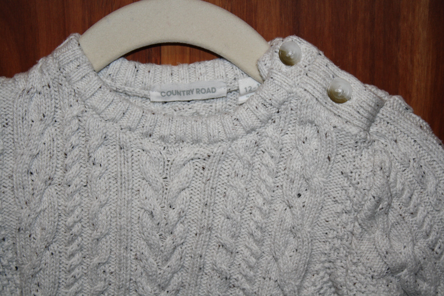 Country Road White Knit Jumper – Size 12–18m
