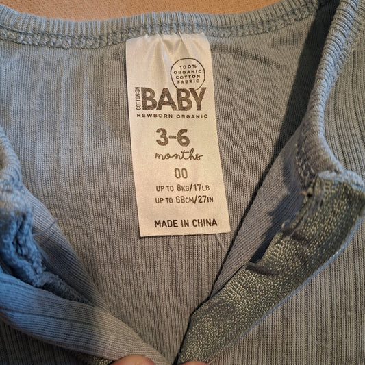 Cotton On Baby Light Blue All-In-One - Size 3-6