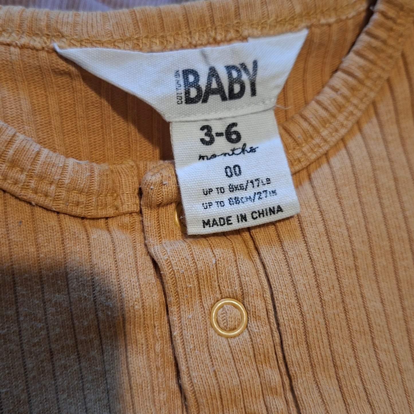 Cotton On Baby - Yellow Long-Sleeve Bodysuit - Size 3-6