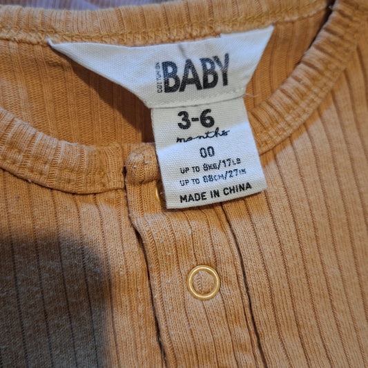 Cotton On Baby - Yellow Long-Sleeve Bodysuit - Size 3-6