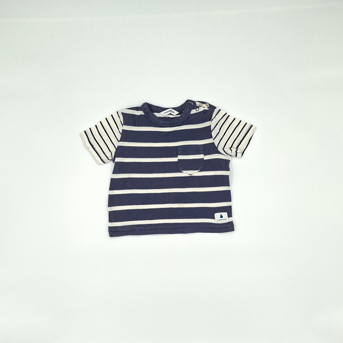 Country Road Blue & White Stripe Top – Size 0–3