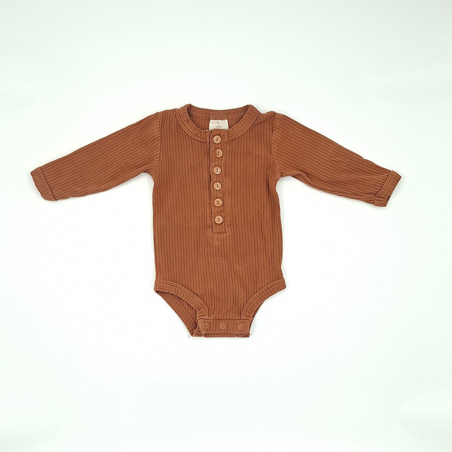 Fauve + Co - Orange/Brown Long-Sleeve Bodysuit - Size 3-6