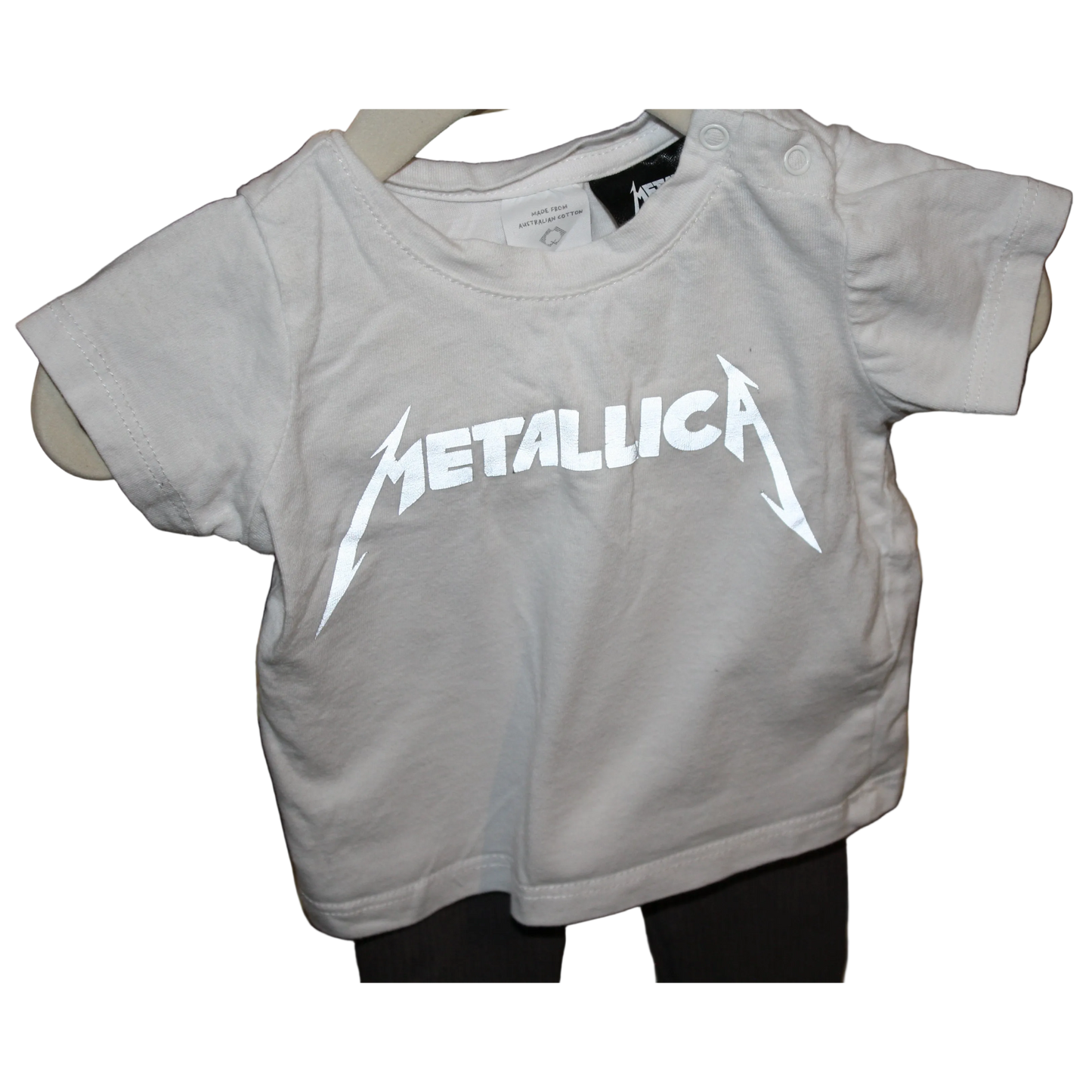 Cotton On Baby White Metallica T-Shirt  - Size 0-3