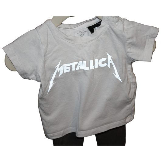 Cotton On Baby White Metallica T-Shirt  - Size 0-3