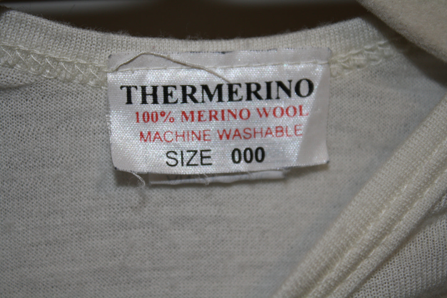 Thermerino White Merino Bodysuit - Size 0 -3