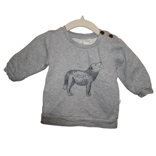 Nature Baby Grey Wolf Jumper  - Size 3 - 6