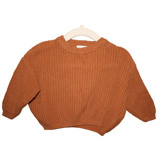 Hello Poppet Brown Knit Pullover - Size 6-9