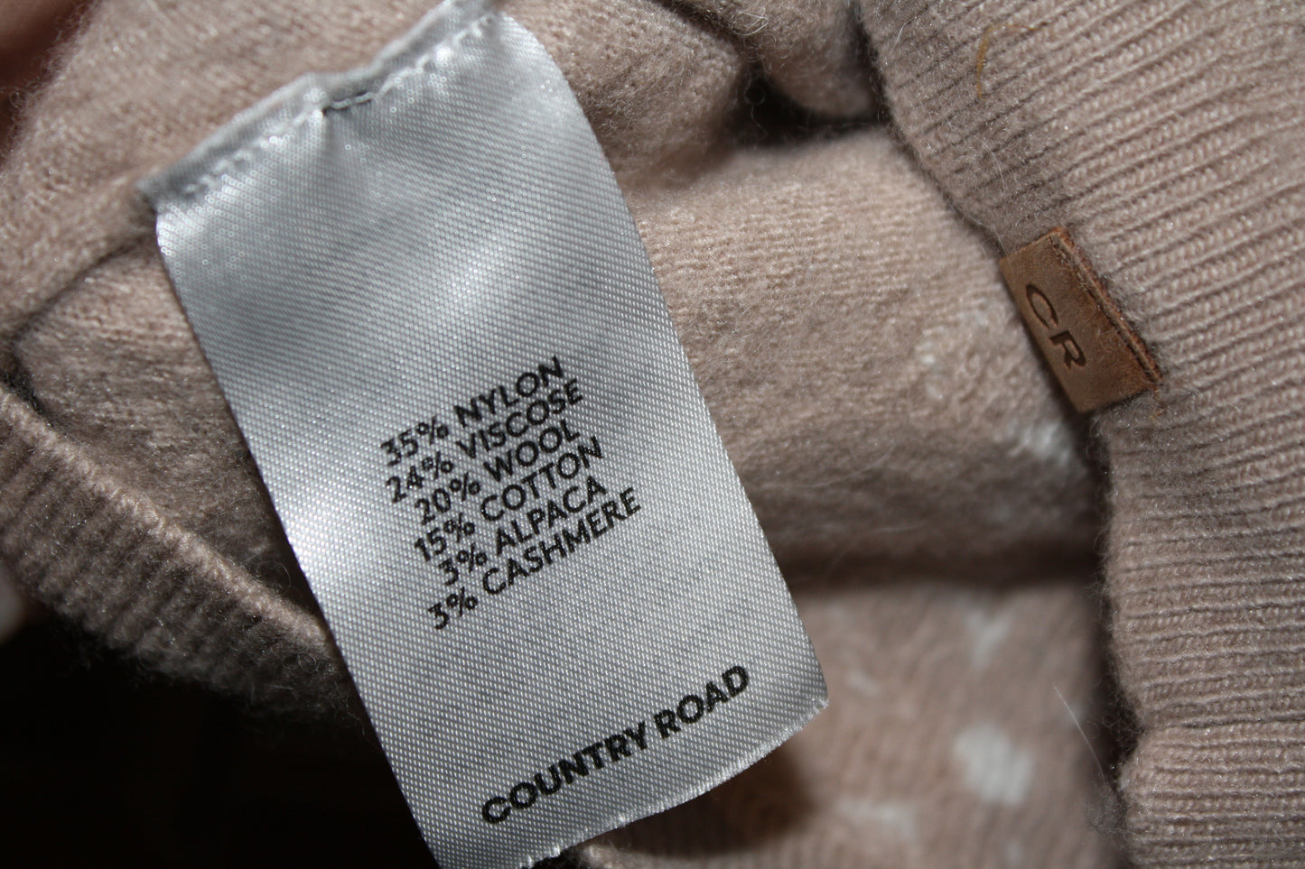 Country Road Wool Blend Jumper Brown Floral - Size 18-24