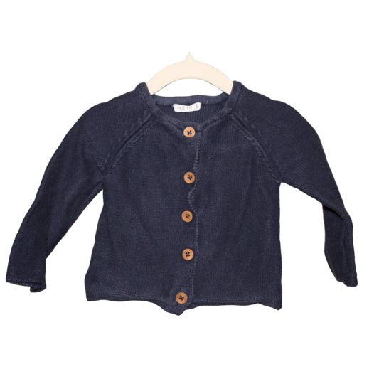 Jamie Kay Blue Cotton Knit Cardigan  - Size 3 - 6