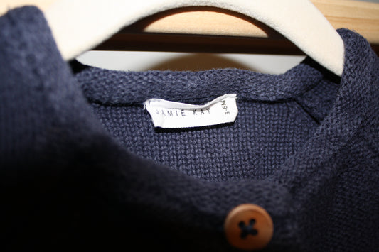 Jamie Kay Blue Cotton Knit Cardigan  - Size 3 - 6