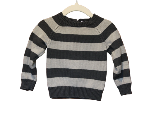 Jamie Kay Grey Stripe Cotton Jumper – Size 6-12