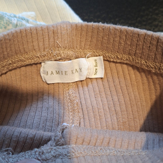 Jamie Kay Brown/Orange Ribbed Leggings -  Size NB