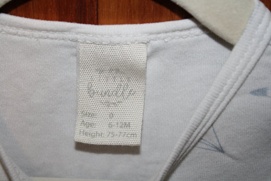 Little Bundle White Planes Bodysuit – Size 6-12
