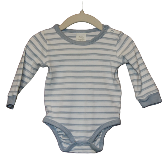 Little Bundle Light Blue Stripe Bodysuit – Size 3-6
