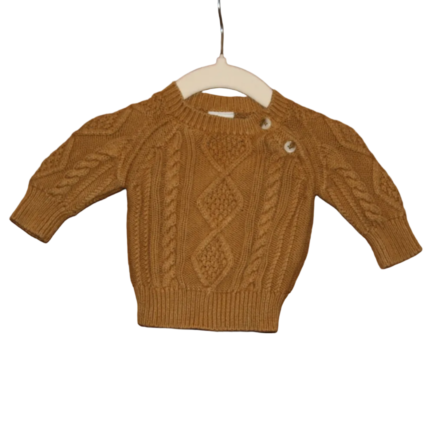 Little Bundle Brown/Mustard Knit Jumper – Size NB