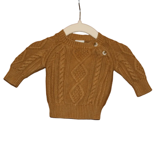 Little Bundle Brown/Mustard Knit Jumper – Size NB